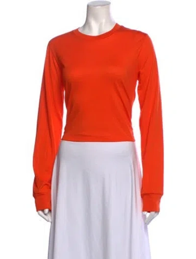 Pre-owned Éterne Crew Neck Long Sleeve Top In Orange