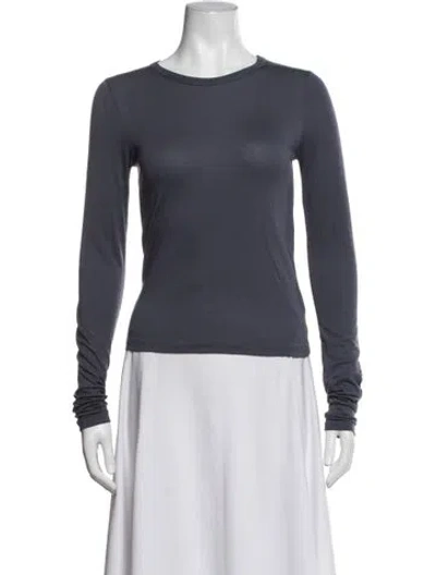 Pre-owned Éterne Crew Neck Long Sleeve Top W/ Tags In Blue