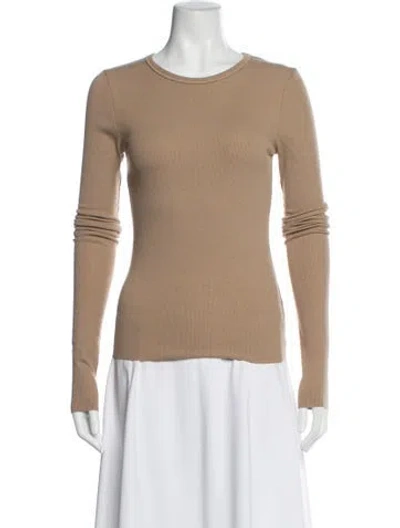 Pre-owned Éterne Crew Neck Long Sleeve Top W/ Tags In Brown