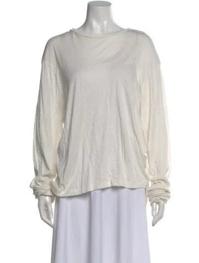 Pre-owned Éterne Crew Neck Long Sleeve Top W/ Tags In White