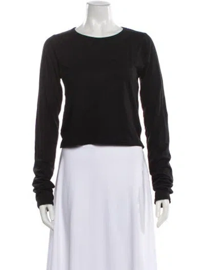 Pre-owned Éterne Crew Neck Long Sleeve T-shirt In Black