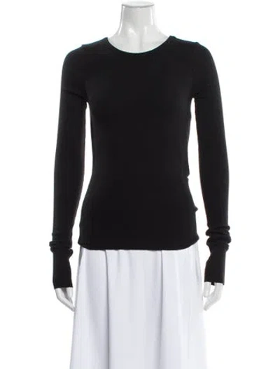 Pre-owned Éterne Crew Neck Long Sleeve T-shirt In Black