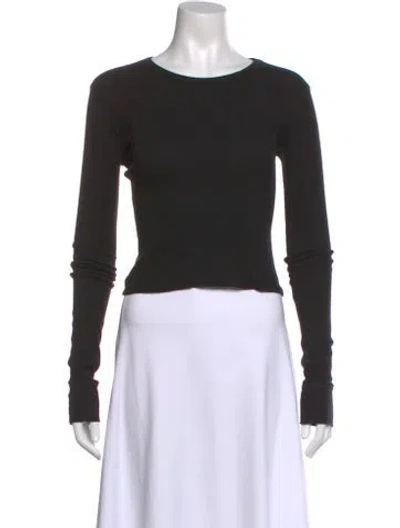 Pre-owned Éterne Crew Neck Long Sleeve T-shirt In Black