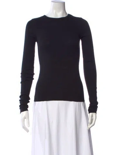 Pre-owned Éterne Crew Neck Long Sleeve T-shirt In Black