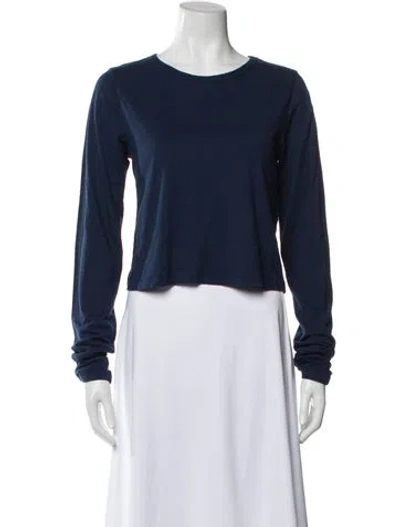 Pre-owned Éterne Crew Neck Long Sleeve T-shirt In Blue
