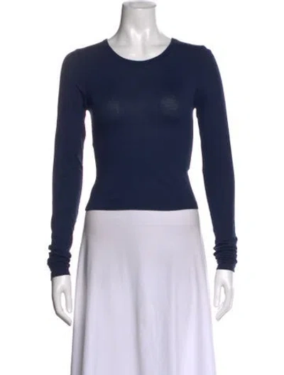 Pre-owned Éterne Crew Neck Long Sleeve T-shirt In Blue