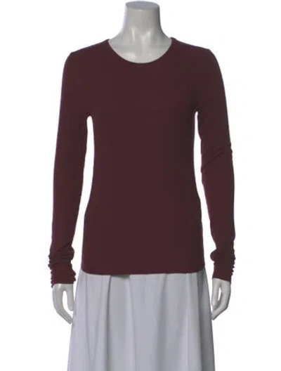 Pre-owned Éterne Crew Neck Long Sleeve T-shirt In Burgundy
