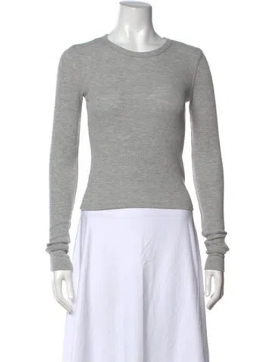 Pre-owned Éterne Crew Neck Long Sleeve T-shirt In Gray