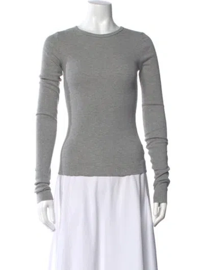 Pre-owned Éterne Crew Neck Long Sleeve T-shirt In Gray