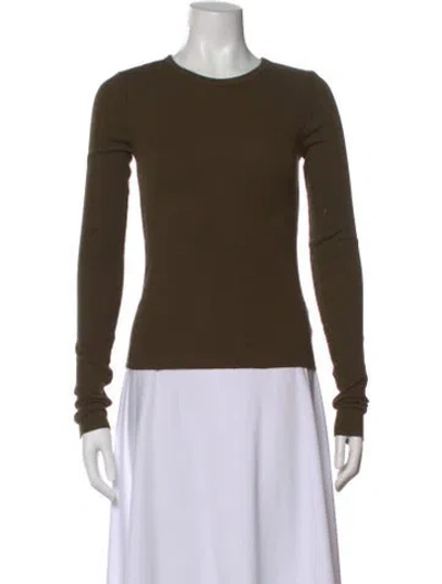 Pre-owned Éterne Crew Neck Long Sleeve T-shirt In Green