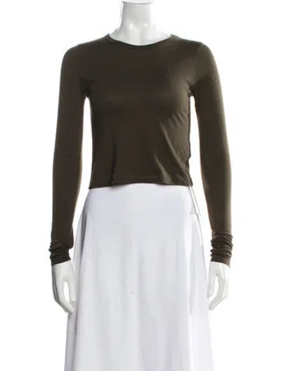 Pre-owned Éterne Crew Neck Long Sleeve T-shirt In Green