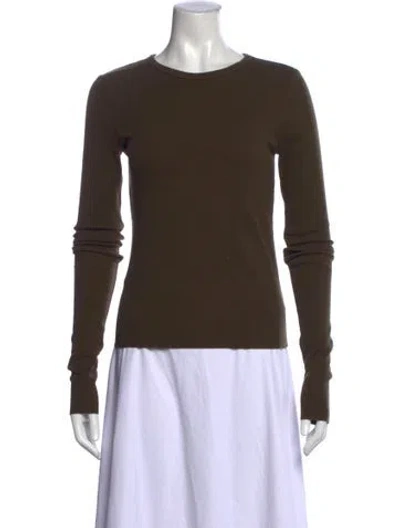 Pre-owned Éterne Crew Neck Long Sleeve T-shirt In Green