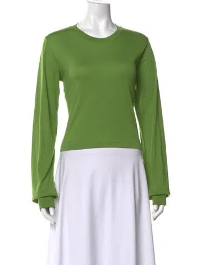 Pre-owned Éterne Crew Neck Long Sleeve T-shirt In Green