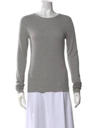 Pre-owned Éterne Crew Neck Long Sleeve T-shirt In Grey