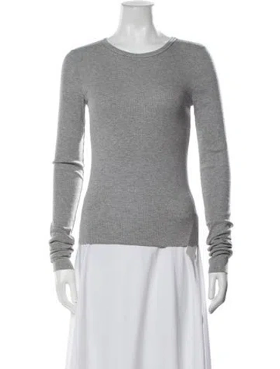 Pre-owned Éterne Crew Neck Long Sleeve T-shirt In Grey