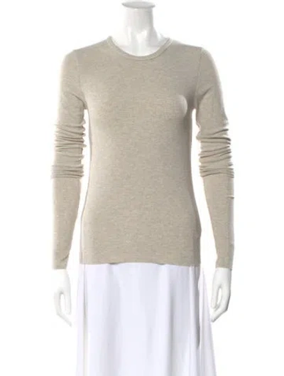 Pre-owned Éterne Crew Neck Long Sleeve T-shirt In Neutral