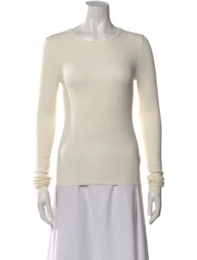 Pre-owned Éterne Crew Neck Long Sleeve T-shirt In Neutral
