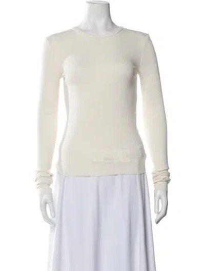 Pre-owned Éterne Crew Neck Long Sleeve T-shirt In Neutral