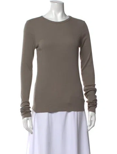 Pre-owned Éterne Crew Neck Long Sleeve T-shirt In Neutral