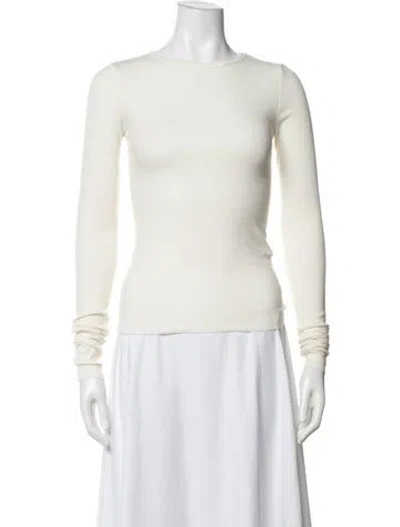 Pre-owned Éterne Crew Neck Long Sleeve T-shirt In Neutral
