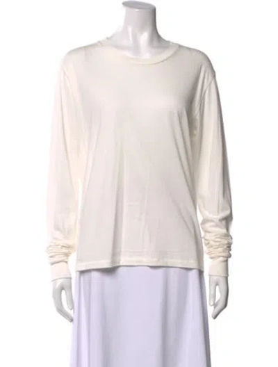 Pre-owned Éterne Crew Neck Long Sleeve T-shirt In Neutrals