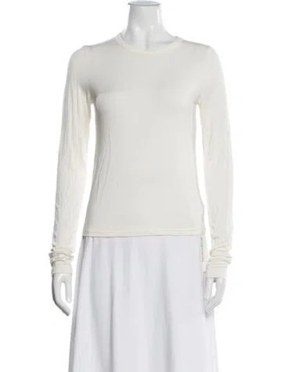 Pre-owned Éterne Crew Neck Long Sleeve T-shirt In Neutrals