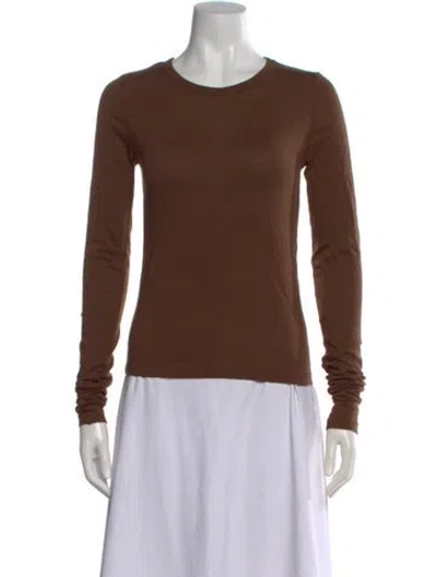 Pre-owned Éterne Crew Neck Long Sleeve T-shirt W/ Tags In Brown