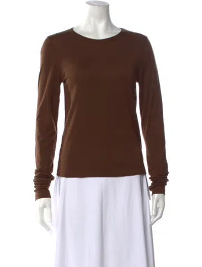 Pre-owned Éterne Crew Neck Long Sleeve T-shirt W/ Tags In Brown