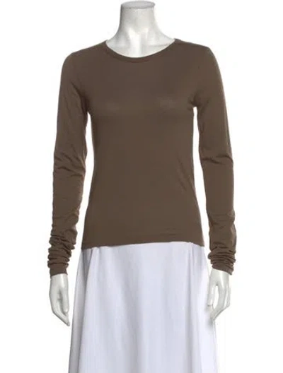 Pre-owned Éterne Crew Neck Long Sleeve T-shirt W/ Tags In Brown