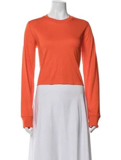 Pre-owned Éterne Crew Neck Long Sleeve T-shirt W/ Tags In Orange
