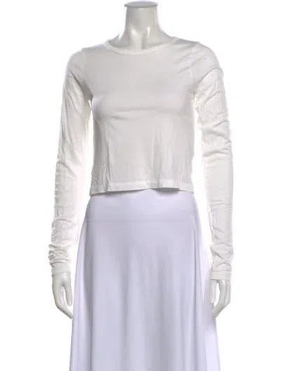 Pre-owned Éterne Crew Neck Long Sleeve T-shirt In White