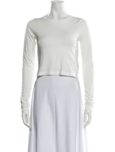 Pre-owned Éterne Crew Neck Long Sleeve T-shirt In White
