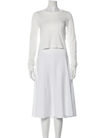 Pre-owned Éterne Crew Neck Long Sleeve T-shirt In White
