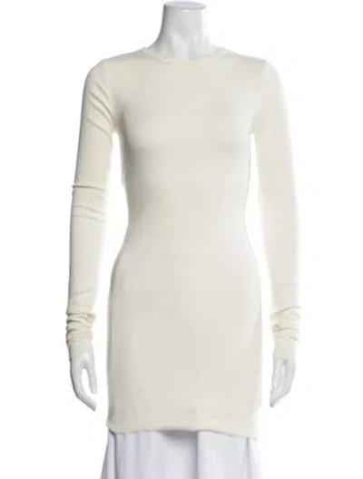 Pre-owned Éterne Crew Neck Long Sleeve Tunic In White