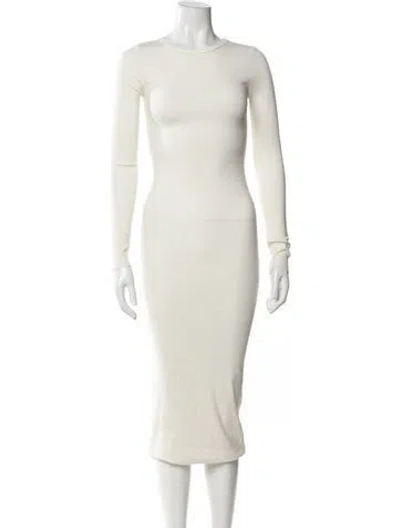 Pre-owned Éterne Crew Neck Midi Length Dress In Neutral