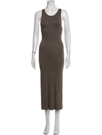 Pre-owned Éterne Crew Neck Midi Length Dress W/ Tags In Brown