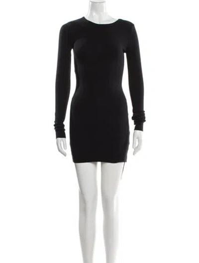 Pre-owned Éterne Crew Neck Mini Dress In Black