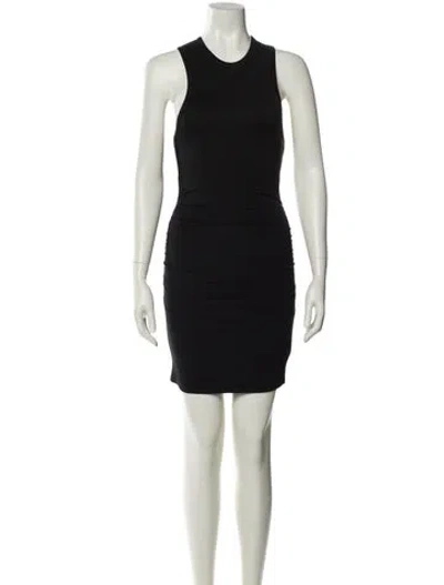 Pre-owned Éterne Crew Neck Mini Dress In Black