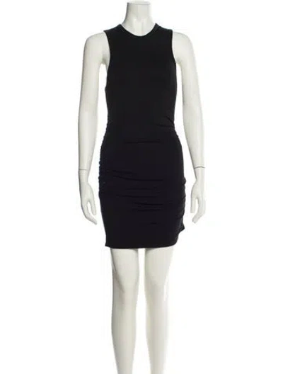 Pre-owned Éterne Crew Neck Mini Dress In Black