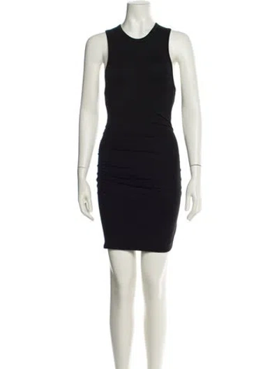 Pre-owned Éterne Crew Neck Mini Dress In Black