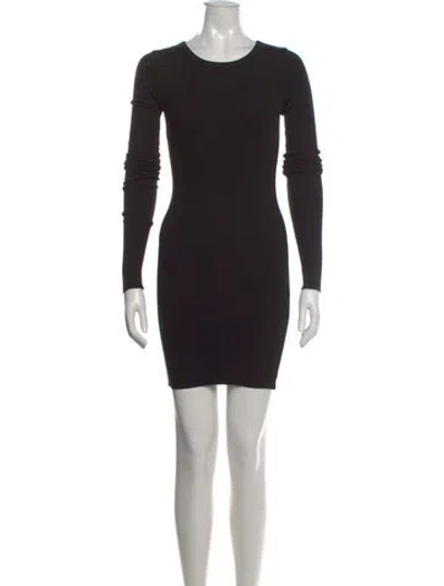 Pre-owned Éterne Crew Neck Mini Dress In Black