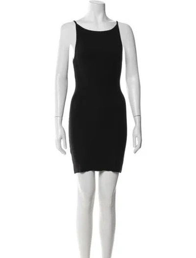 Pre-owned Éterne Crew Neck Mini Dress In Black
