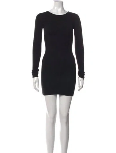 Pre-owned Éterne Crew Neck Mini Dress In Black