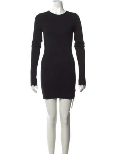 Pre-owned Éterne Crew Neck Mini Dress In Black