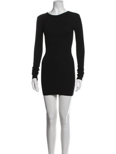 Pre-owned Éterne Crew Neck Mini Dress In Black