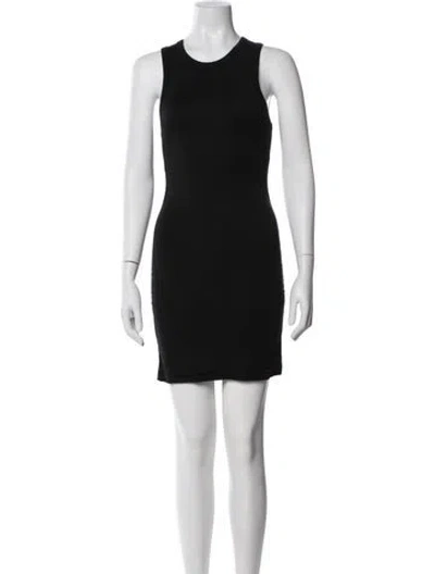 Pre-owned Éterne Crew Neck Mini Dress In Black