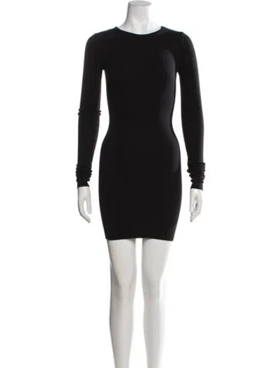 Pre-owned Éterne Crew Neck Mini Dress In Black