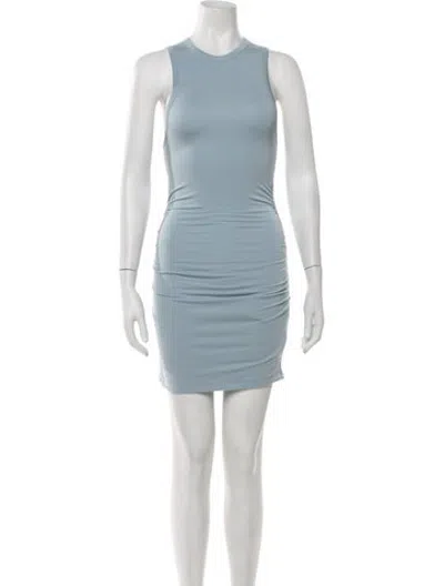 Pre-owned Éterne Crew Neck Mini Dress In Blue