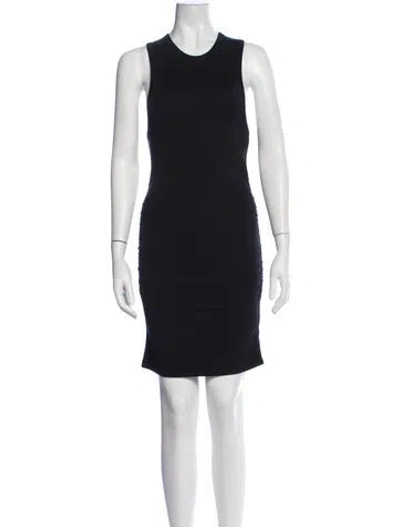 Pre-owned Éterne Crew Neck Mini Dress In Blue