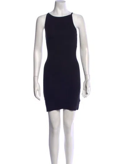 Pre-owned Éterne Crew Neck Mini Dress In Blue